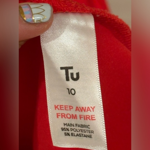 Red Twist Dress—UK 10 (Fits USA XS) - Picture 7 of 9